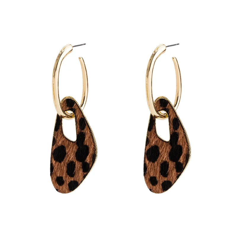

Irregular Leopard Flannelette Pendants Drop Earrings for Women Sexy Vintage Geometric Statement Earrings Drop Shipping ET882