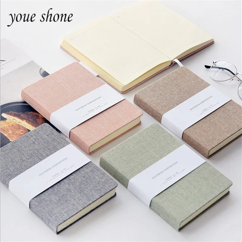 

YOUE SHONE 1Pcs 72K&32K Paper Diary Notebook 2019 Creative Simple Fabric Cover Agenda Planner Notebooks Students Stationery