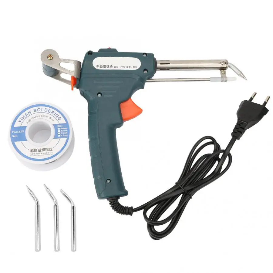 Hot Air Soldering Station Handheld Semi-Auto Send Tin Heat Gun Iron Station Welding Tool 60w EU Plug 220V Welding