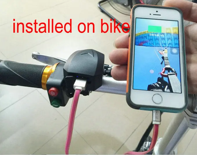 Flash Deal USB charger 36-100v 2A for electric bike scooter conversion installed on handlebar WATERPROOF cellphone charger fast charger 4