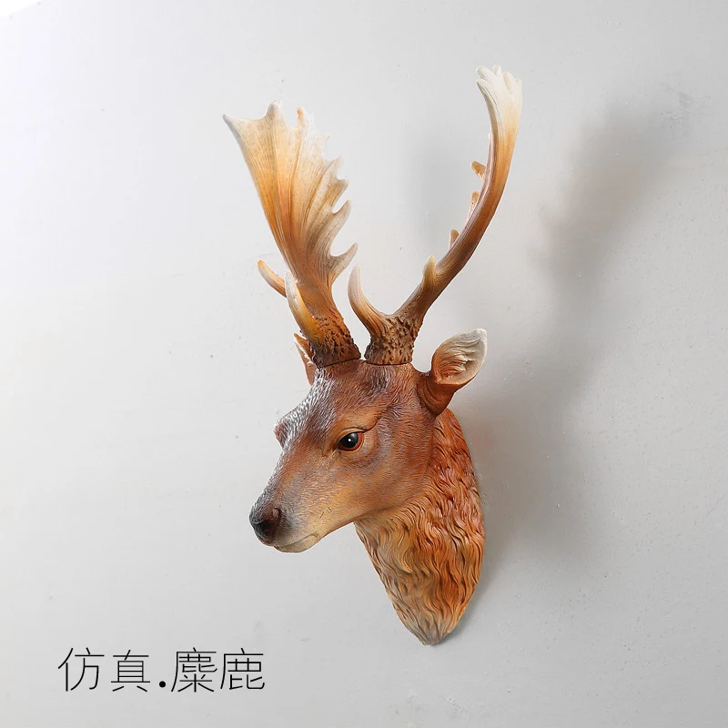 

European creative simulation er head hanging animal head three-dimensional hanging living bed photos wall