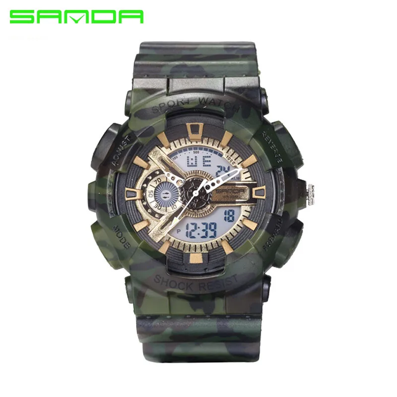 2018 Fashion Sport SANDA Watch Men Dive Military Clock For Mens Watches