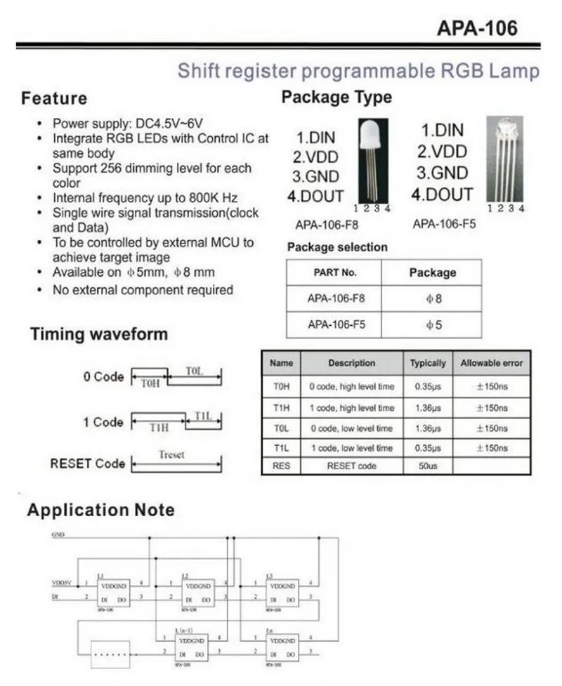 DC5V 5 мм 8 мм Neo pixel Arduino светодиодный чипы RGB полноцветный светодиодный чип APA106 как WS2812B 2шт/10 шт/100 шт/500 шт/1000 шт