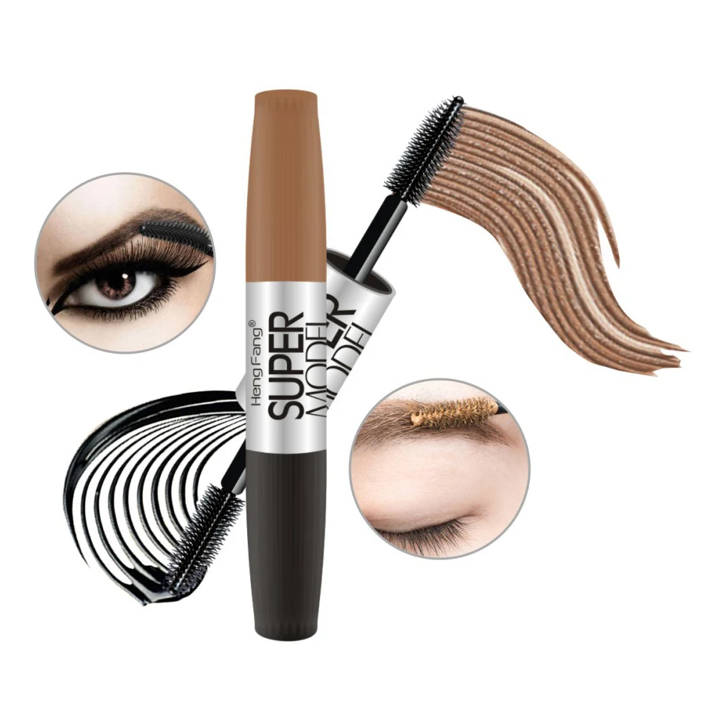 1 PC 2 in 1 Double-head Design Eyebrow Cream Mascara Combination Long-lasting Makeup No Blooming Waterproof make up Tool TSLM2