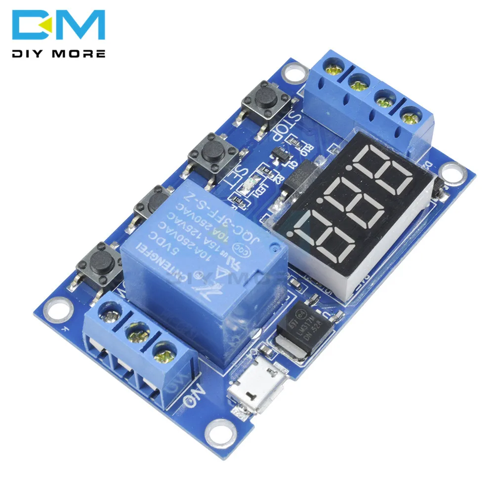 

Micro USB WS16 Switch Delay Time Relay Module 5V LED Display Automation Cycle Delay Timer Control Board DC 6-30V 6V 9V 12V 24V