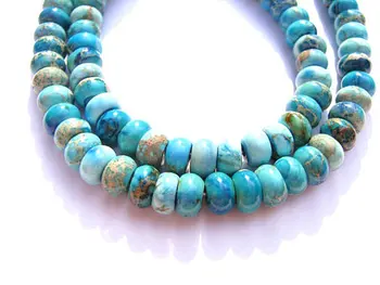 

2strands 5x8 6x10 10x14mm Sea Sediment Imperial Jasper stone Round wheel rondelle jewelry beads