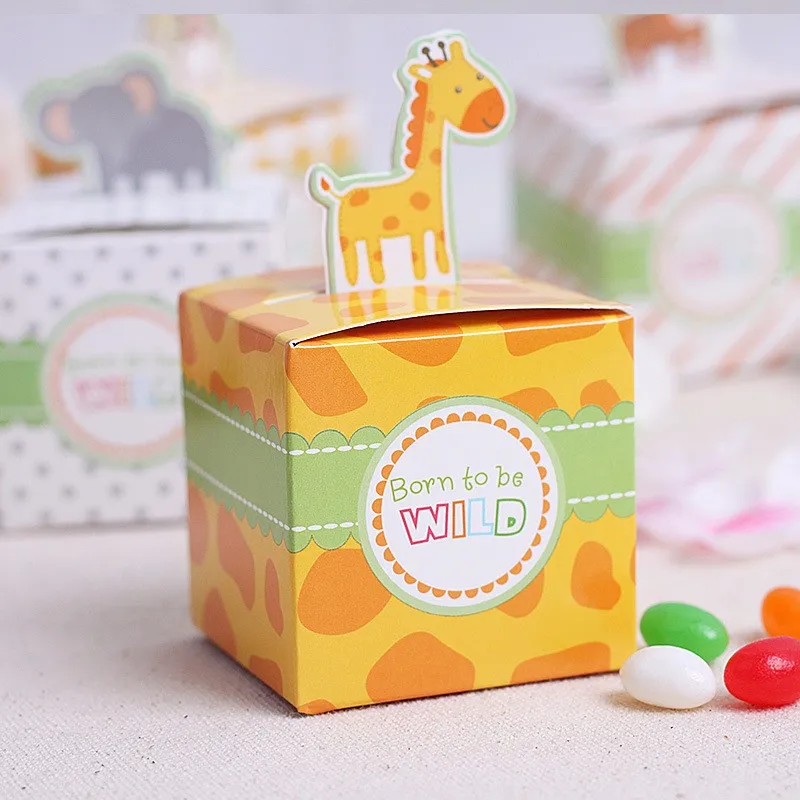 50 шт. коробка для предродовой вечеринки сафари животные дикая коробка конфет сувенир мальчик/девочка дети для мероприятий и вечеринок