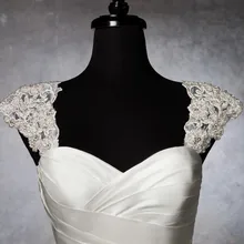 Романтическая изящная, украшенная бусинами, со съемным рукавом, кружевное болеро Свадебный жакет