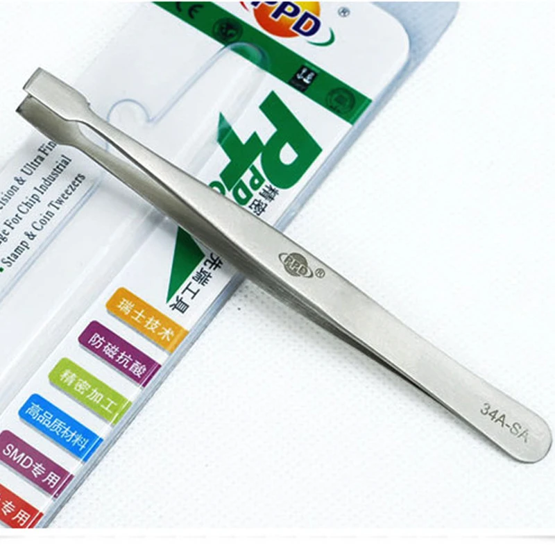 PPD Bga tin graft to repair knife tweezers multipurpose antistatic antistatic stainless steel flat nose forceps with tweezers precision tweezers,tweezer tool,esd anti static tweezers