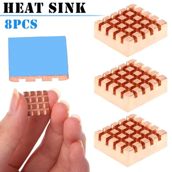 

New 8 Pcs Copper Heat Sink Back Heatsink Cooler For DDR VGA RAM Memory IC Chipset Cooling EM88