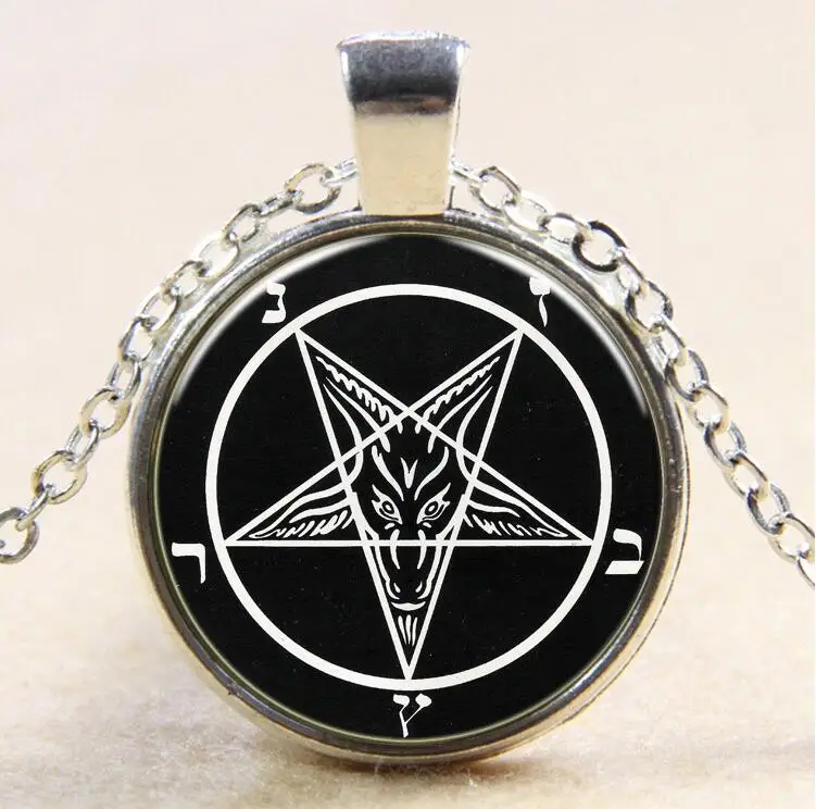 Церковный знак сатаны кулон Baphomet красивый дизайн стеклянный ожерелье Новый