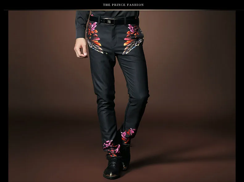 Fanzhuan Бесплатная доставка Новая мужская осенняя одежда повседневные облегающие черные обтягивающие штаны легкий уход брюки западного