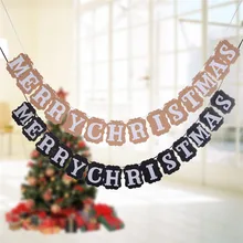 Merry Рождество баннер гирлянда партии реквизит Рождество Бантинг Баннер Photo Booth Опора партии украшения гирлянды