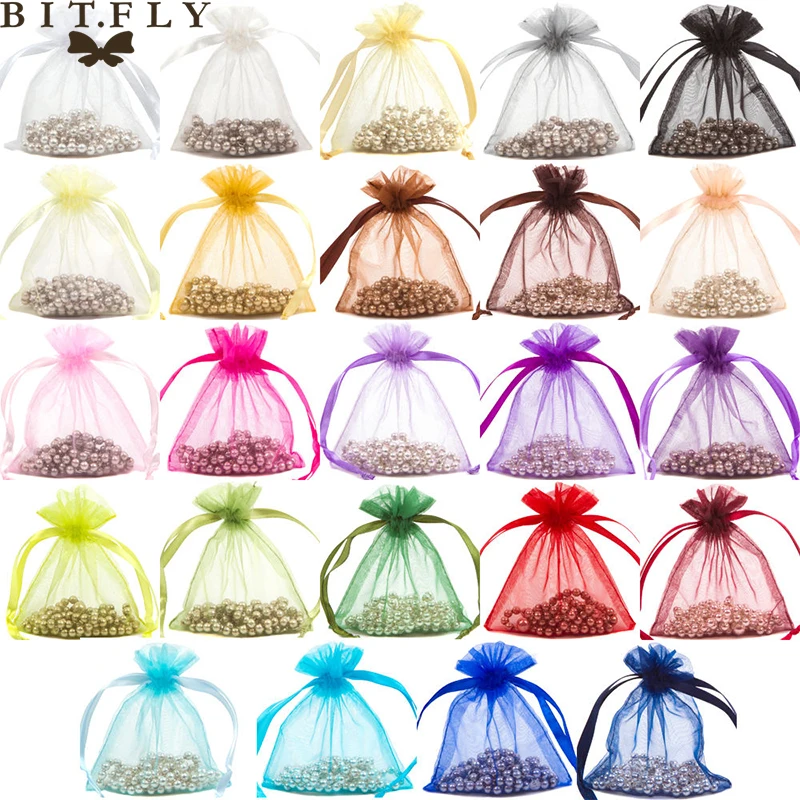 

20PCS Organza Bags Jewelry wedding birthday decoration storage bag candy Draw pocket supplies DIY gift chocolate package boxes