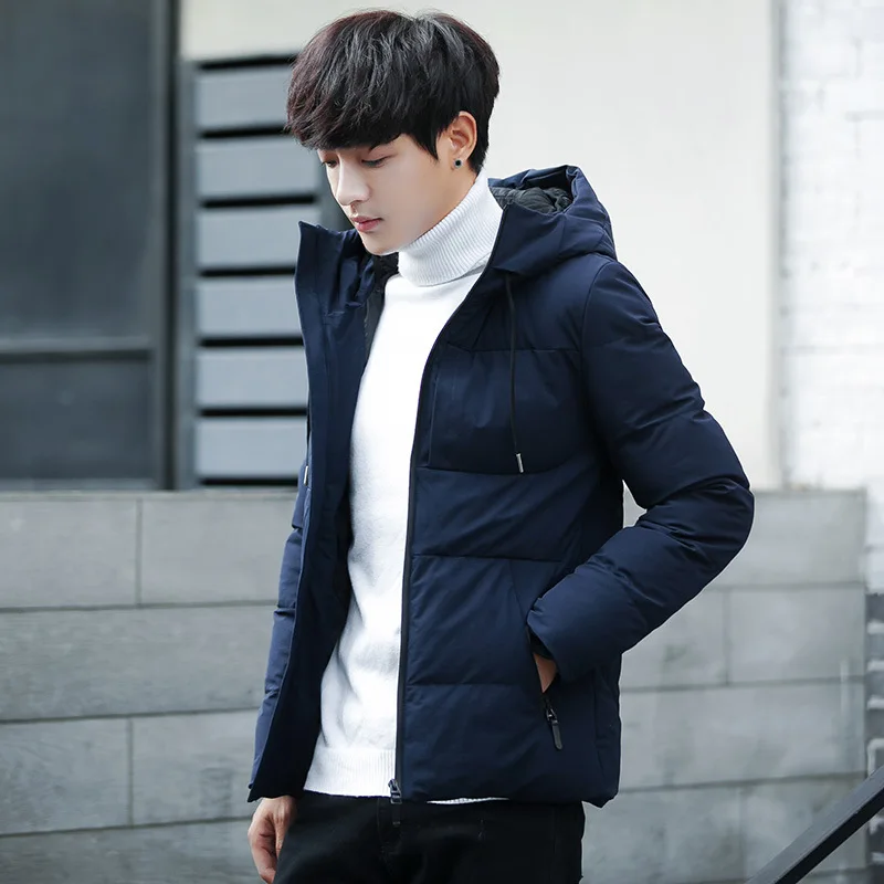 Зимнее пальто для мужчин Parkas Para Hombre Корейская стеганая куртка с капюшоном плюс размер 4XL Slim Fit Solid