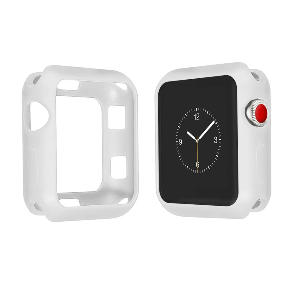 Силиконовый мягкий чехол для Apple Watch 4 iwatch4 40 мм 44 поколение силиконовых защитных