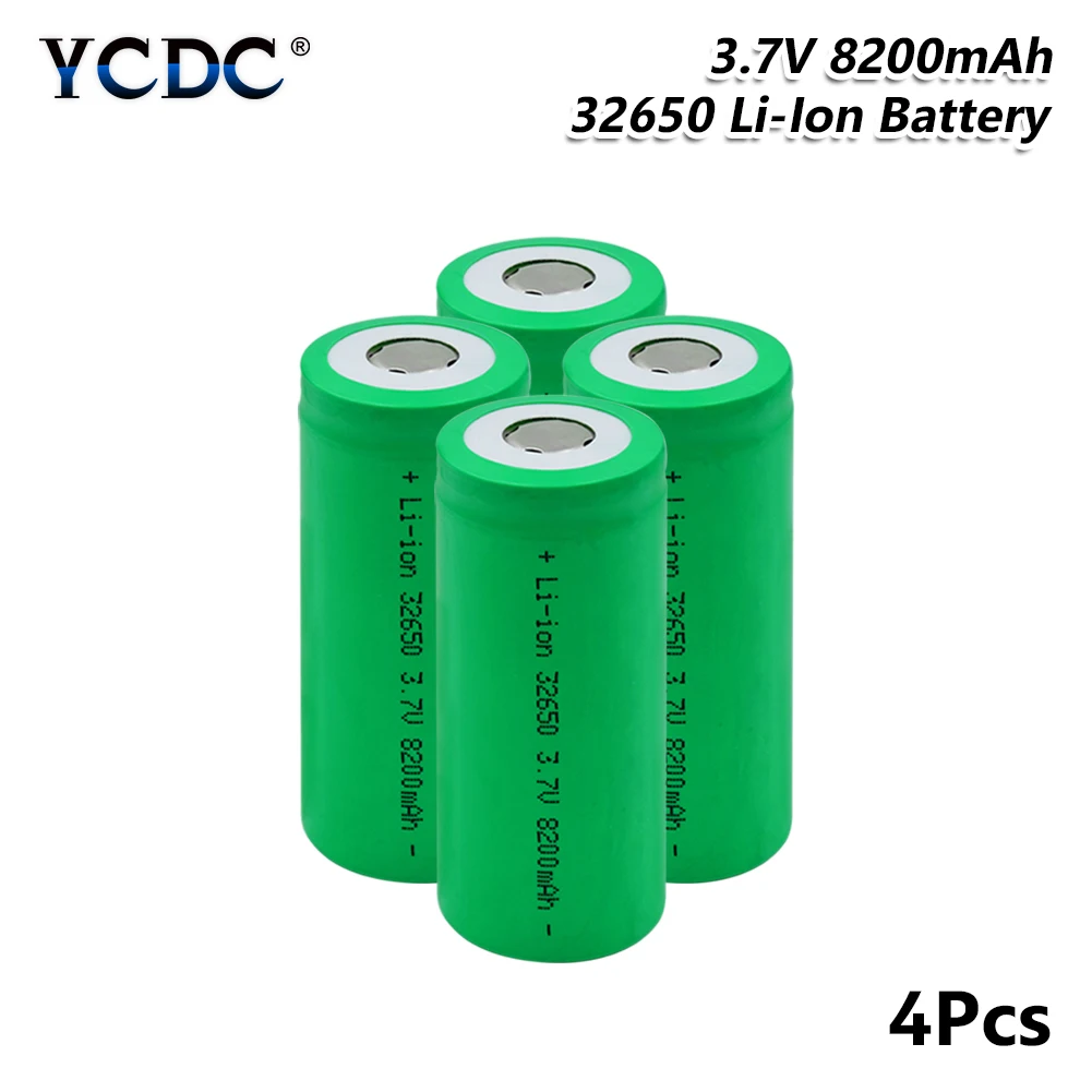 

YCDC Rechargeable 32650 3.7V 8200mAh Lithium Li-Po Li-polymer high-discharge high current Battery For Flashlight Backup Power