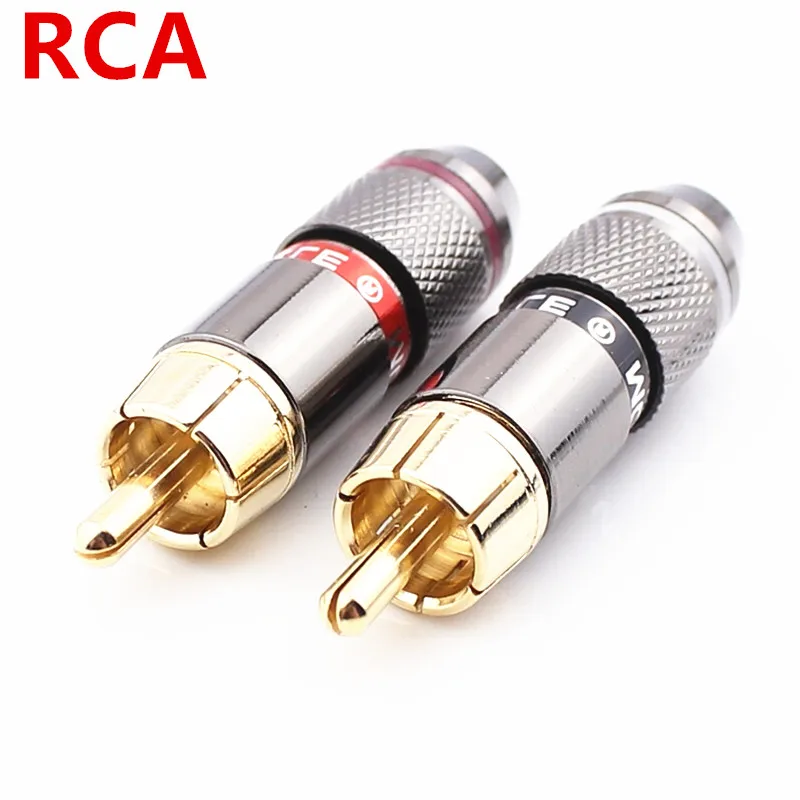 1pice RCA pulg соединитель позолоченный медный для магнитного аудиокабеля динамика