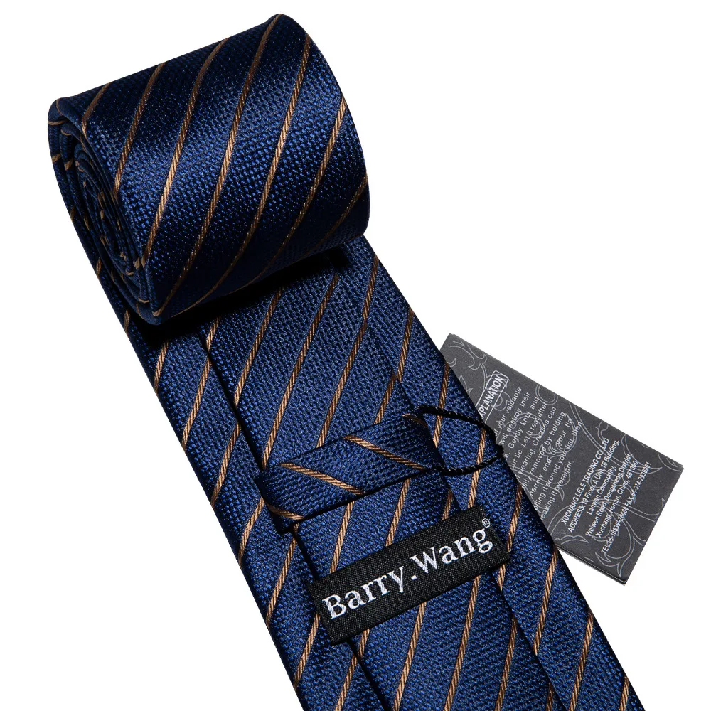Синий деловой стиль шелк модный мужской галстук полосатый узор Барри. Ван Прямая поставка галстук для мужчин вечерние свадебные LS-5032