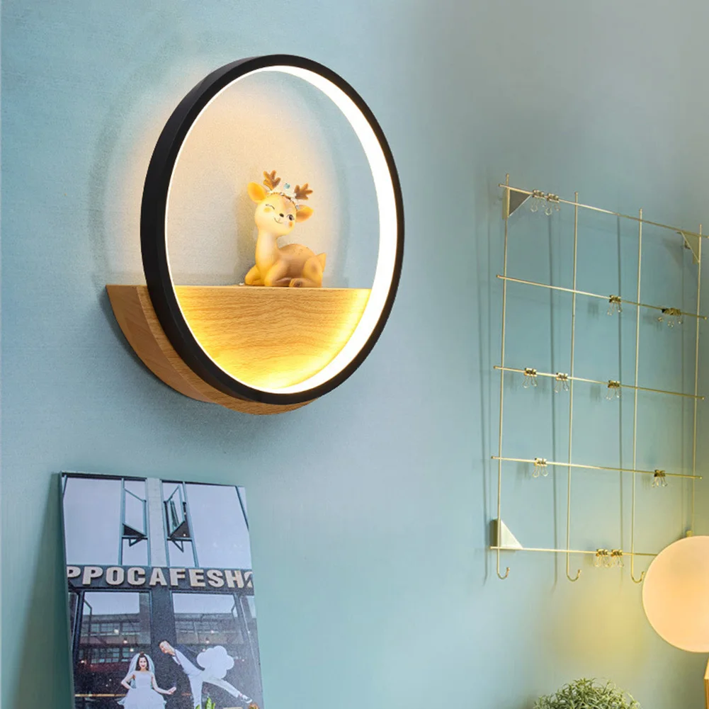 

night light Simple Modern Illumination Wall Light Deers Circle Room Wall Lamp Living Room Bedroom indoor lighting JA55