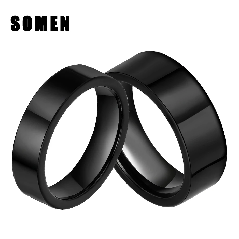 

2Pcs Fashion Jewelry 6mm & 8mm 100% Pure Titanium Ring Engagement Wedding Bands Couples Rings Sets for Men Women alliance anel