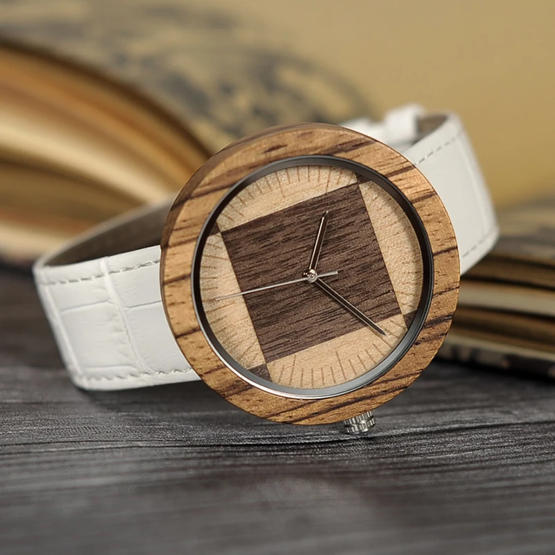 BOBO BIRD Men High Quality Quartz Wrist Men's Natural Wood Watches Simple Casual Design Watches in Gift Bamboo Box custom logo