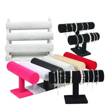 1 шт., высокое качество, винтажный браслет из искусственной кожи/Бархатная цепочка для часов, Т-образная стойка, органайзер для ювелирных изделий, твердый дисплей, подставка, держатель