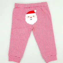 Повседневные штаны для маленьких девочек на Рождество, детская одежда, брюки, детские полосатые штаны для девочек с изображением Санта Клауса