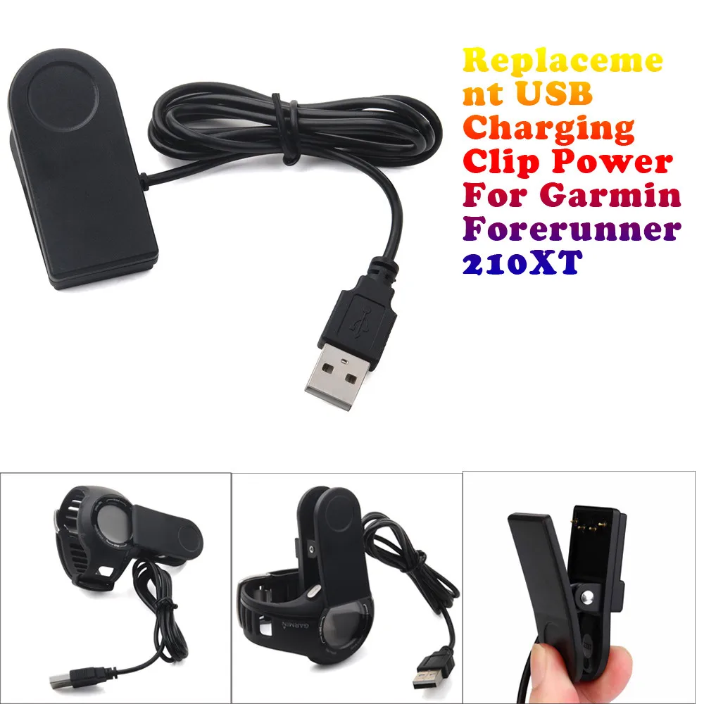 Замена Зарядка через USB клип Мощность для Garmin Forerunner 210xt No16 Прямая