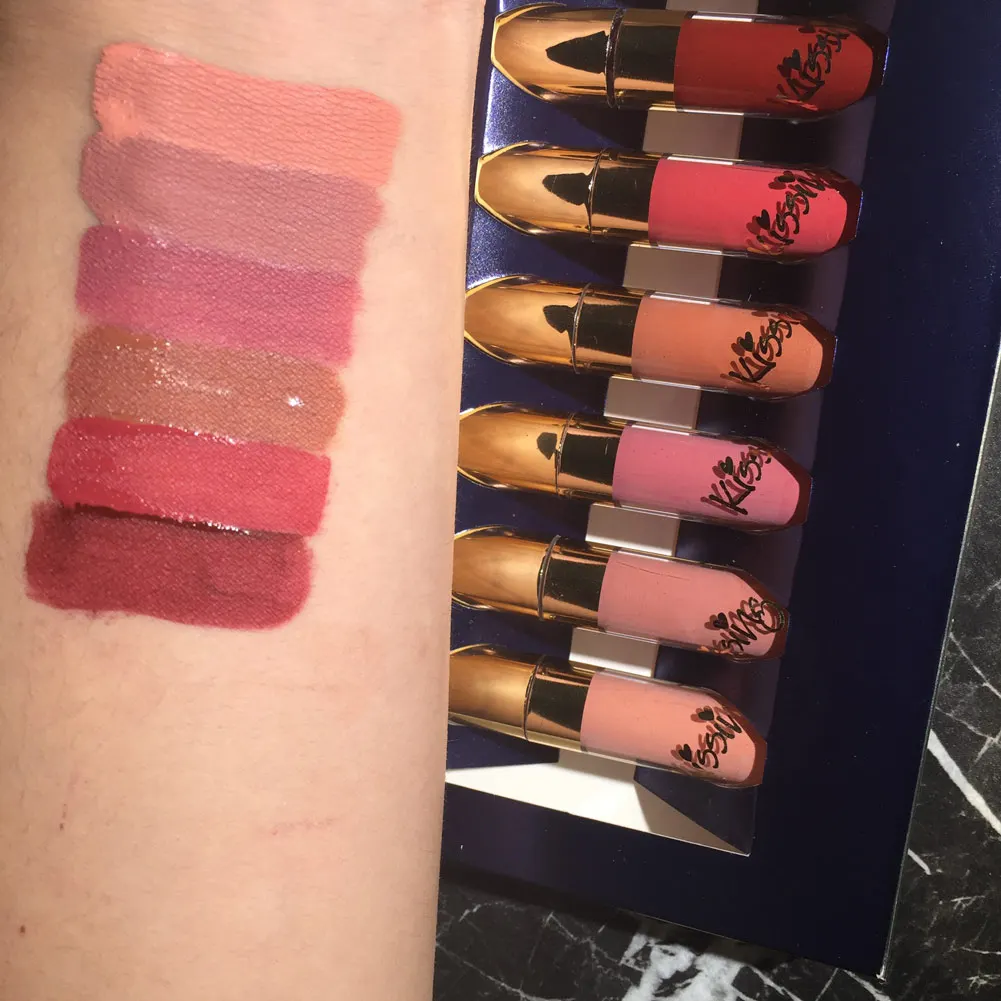 

BEAUTY GLAZED 6Pcs/Set Lipstick Lip Gloss Matte Long-lasting Waterproof Makeup Tools MH88