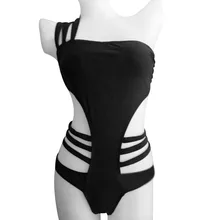 HW2016 новый Сиамские выдалбливают бикини женщины купальники Sexy Одно плечо бикин набор Пляж Соединены купальник купальный костюм Новый Бренд