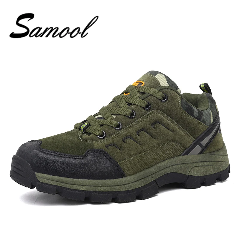 

Men's Suede Leather New Arrival Big Size Men's HIking Shoes Male Outdoor Breathable Tourism Army Green Sneakers bX5