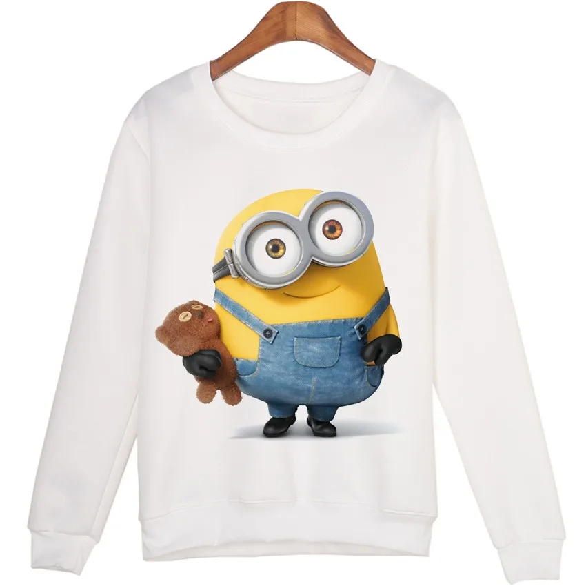 New Fashion 3D Hoodies Cut Minions Print Women Sweatshirt Jumper O-Neck  Casual Hooded Plus Size White Sweatshirts _ - AliExpress Mobile