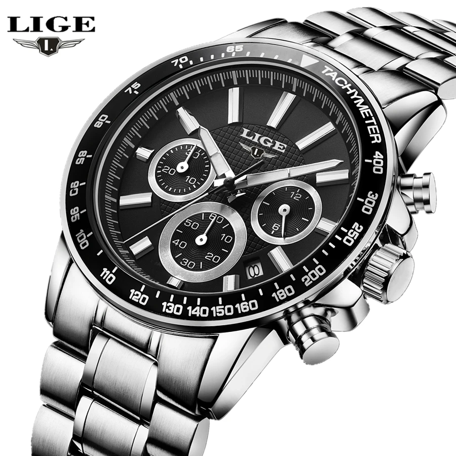 

LIGE Watch Men Fashion Sport Quartz Watch Mens Watches Top Brand Luxury Full Steel Business Waterproof Watch Relogio Masculino