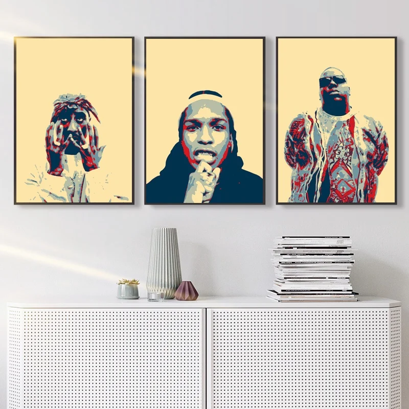 

Biggie Smalls The Notorious Asap Rocky 2pac Poster Pop Art Canvas Painting Print Home Decor No Frame Dropshipping