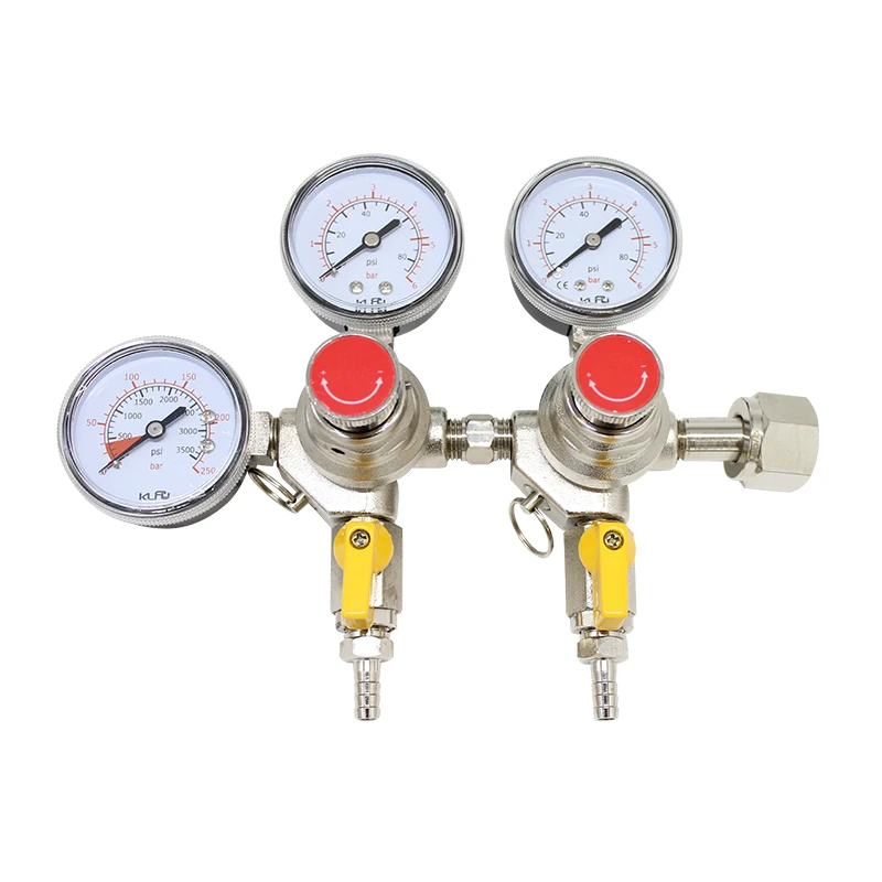 

Carbon Dioxide Two Way CO2 Regulator Beer Pressure Reducer W21.8 for Home Beer Professional Quality Bar Accessories Tools