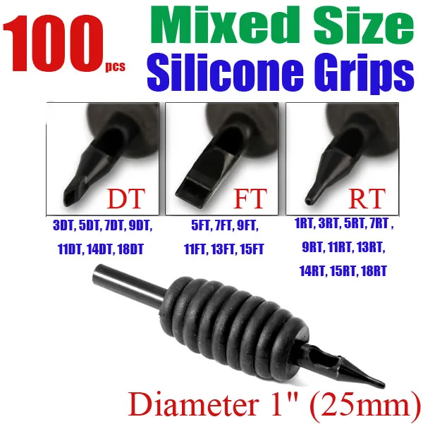 

Solong tattoo Supply 20 x Disposable Tattoo Grips Tube Assorted Mixed Size 1" (25mm) G501-1000