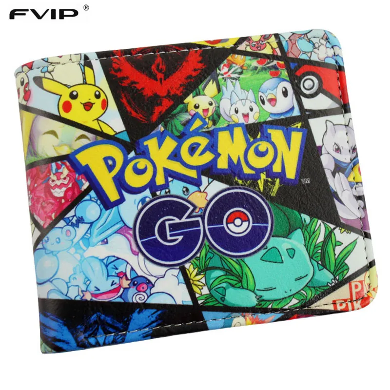 

FVIP New Hot Game Pokemon Go Wallet Monster Charizard Pikachu Poke Short Wallets Bifod Card Holder Purse For Teenagers