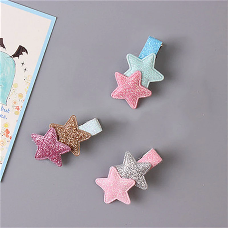 

5Pcs/Pack Children Hair Clips Cute Crown Flowers Love Heart Shine Barrettes BB Clip Little Girls Kids Hair Decor Accessories