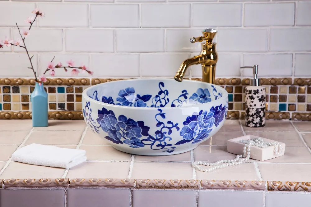 China Artistic Handmade Art wash basin Ceramic Counter Top Wash Basin Bathroom Sinks hand wash basin sink bathroom sinks (1)