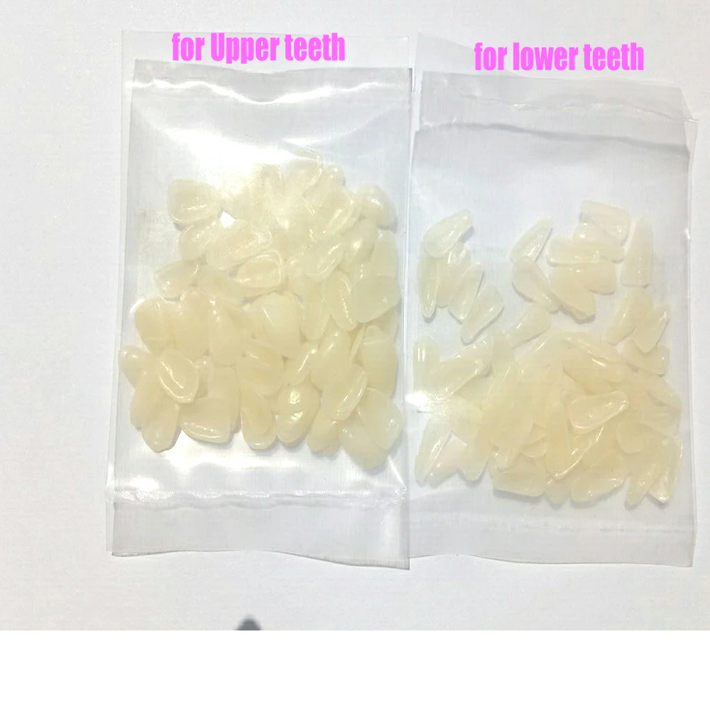 

130pcs Pro Dental Temporary Crown Material for Anterior Teeth Centrals Canine Teeth Veneers Provisionals upper and lower