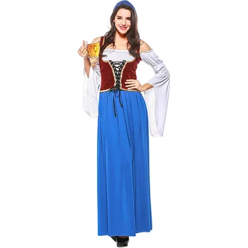 

Beer Festival Dress Costume Halloween German Beer Girl Cosplay Maid Uniform Stage Performance Role Play Clothings L1810940