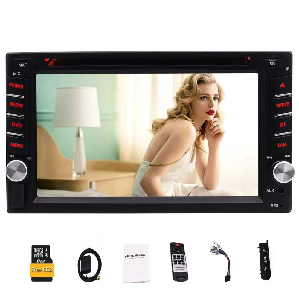 

5 points Capacitive Multimedia Touch Screen 2Din Car Stereo with Built-In Navigation Bluetooth DVD/US Card 1080P FM/AM/RDS Radio
