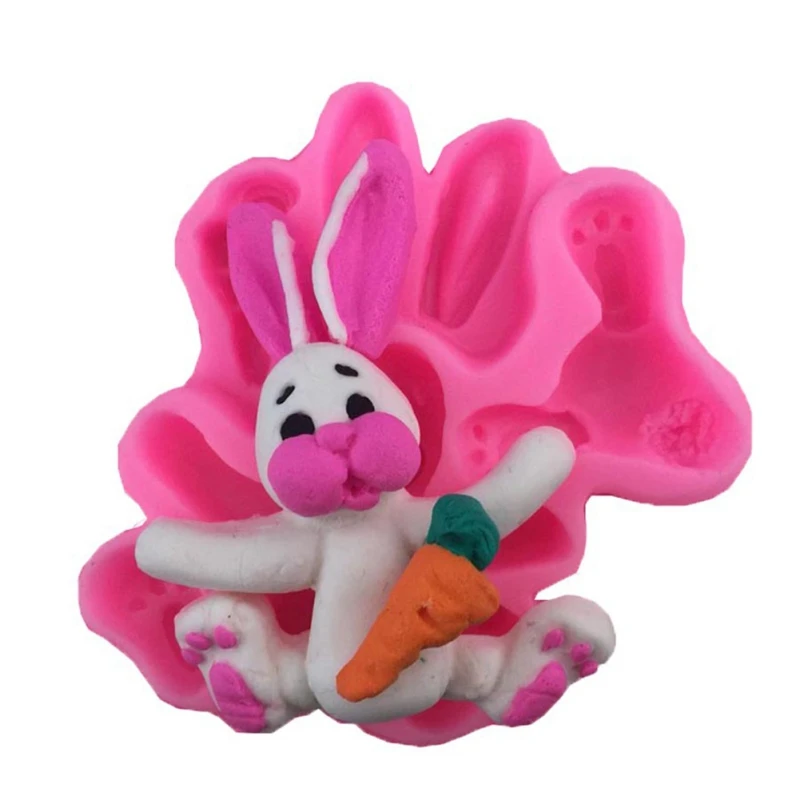 

3D Silicone Cake Mold for Easter Party Decoration Cartoon Rabbit Bunny Shaped Baking Mold for Cake Chocolate Easter Cake Molds