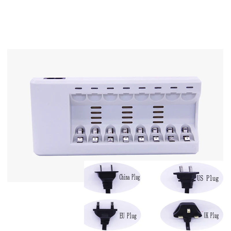 

Charger Original 8 Slots Charger For AA / AAA Ni-MH / Ni-Cd Batteries Intelligent Rechargeable Battery Charger EU/US/UK