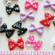 200 шт Смешанные Симпатичные в горошек Лук кабошоны(28 мм) декор для сотового телефона, аксессуары для волос, украшения, DIY