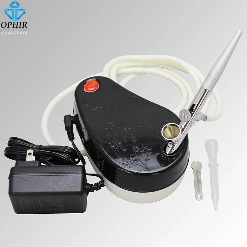 

OPHIR Single Action Airbrush Kit with DC 12 V Mini Air Compressor Set for Nail Art Makeup Body Paint Tanning _ AC001+AC007
