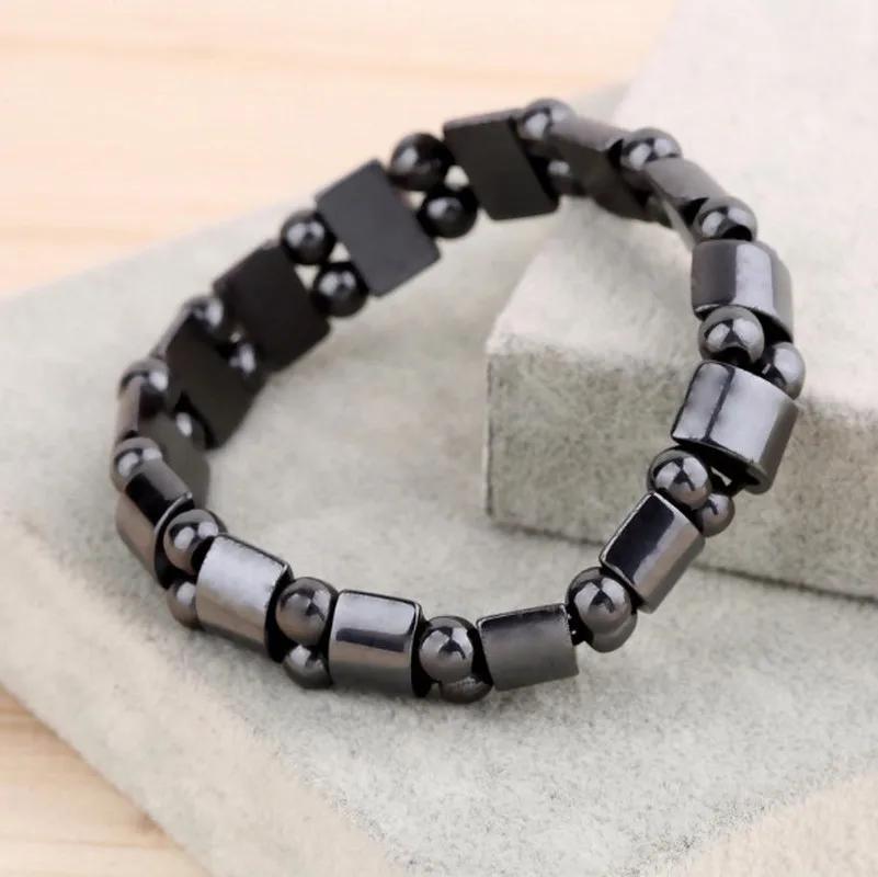 1Pc Weight Loss Round Black Stone Therapy Bracelet Health Care