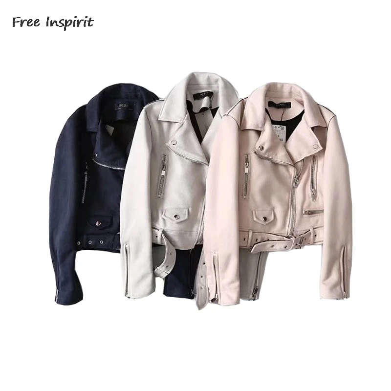 Free Inspirit 2018 New Fashion Spring & Autumn Women Jackets Commuting Solid Zipper The Punk
