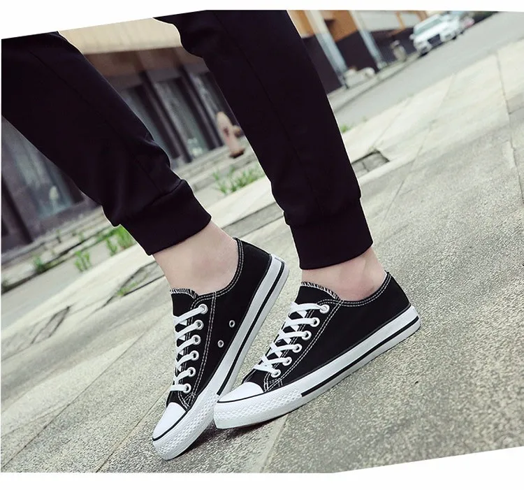 Hellozebra Men Casual Canvas Shoes Classical Lace Up Solid Flats Breathable Board Soft Leather Students Shoes 2016 Autumn New (11)